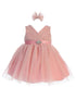 Baby Girls Satin Sash Pleated Tulle Flower Girl Dress 6-24M